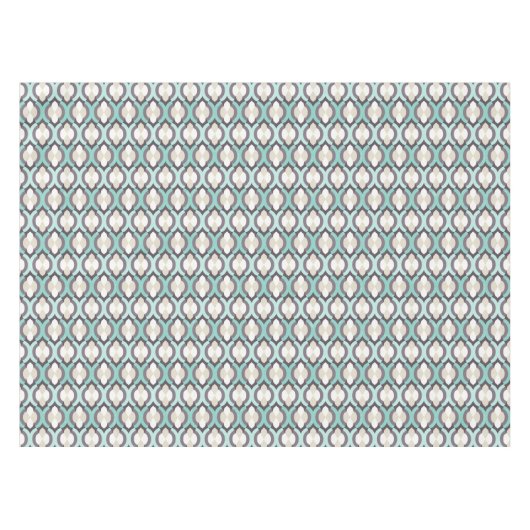 Turquoise Moroccan Pattern Tafelkleed (Voorkant (Horizontaal))