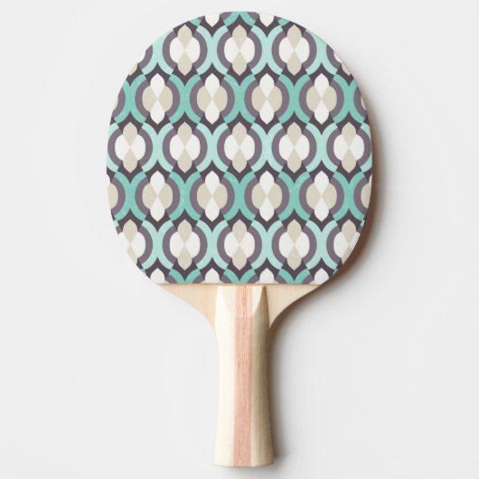 Turquoise Moroccan Pattern Tafeltennisbatje (Voorkant)