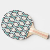 Turquoise Moroccan Pattern Tafeltennisbatje (Zijkant)