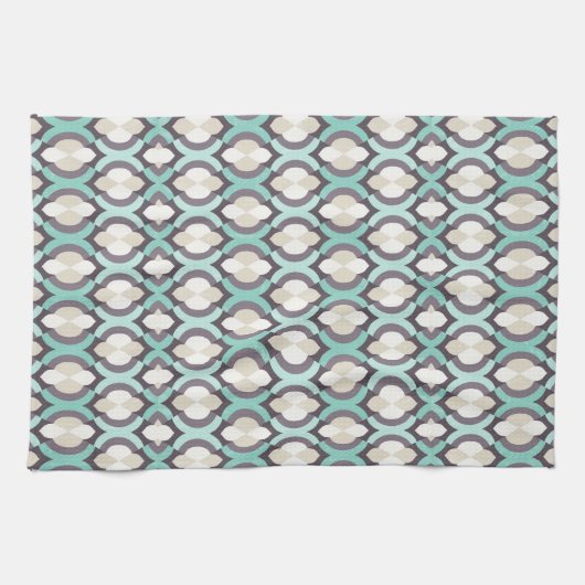 Turquoise Moroccan Pattern Theedoek (Horizontaal)