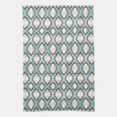 Turquoise Moroccan Pattern Theedoek (Verticaal)
