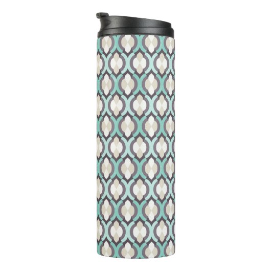 Turquoise Moroccan Pattern Thermosbeker (Geroteerd rechts)