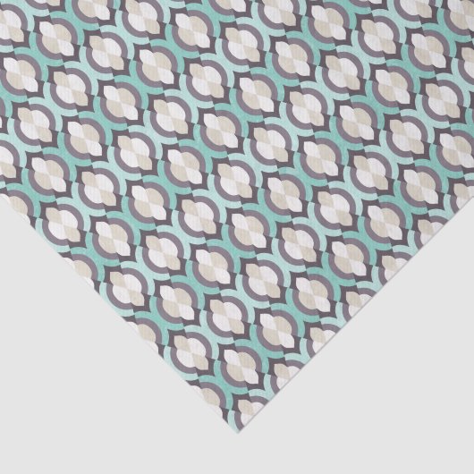 Turquoise Moroccan Pattern Tissuepapier (Detail)