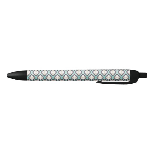 Turquoise Moroccan Pattern Zwarte Inkt Pen (Bodem)