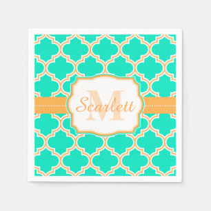 Turquoise Moroccan Quatrefoil Servet