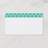 Turquoise Moroccan Tiles Lattice Personalized Contactkaartje (Achterkant)