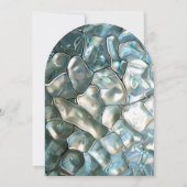 Turquoise Mozaïek Bruiloftsborrel Gebogen  Kaart (Achterkant)