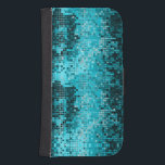 Turquoise mozaïek geometrisch patroon galaxy s4 portemonnee hoesje<br><div class="desc">Populaire glanzende metallic sequentie look turquoise tinten disco glitter. Retro 70's disco bal spiegels met de bling en sparkles.</div>