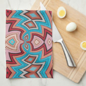 Turquoise Multi Southwest geïnspireerde vormen Theedoek (Quarter Fold)