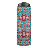 Turquoise Multi Southwest Inspired Shapes Thermosbeker (Voorkant)