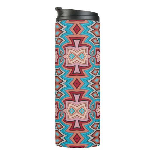 Turquoise Multi Zuidwestelijke Geïnspireerde Vorme Thermosbeker (Geroteerd rechts)