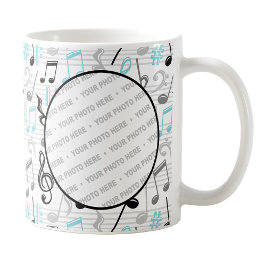 Turquoise muziek Patroon Foto Mok