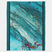 Turquoise Muzieknoten Kokopelli Fleece Blanket Deken (Voorkant)