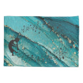 Turquoise Muzieknoten Kokopelli Kussensloop (Achterkant)