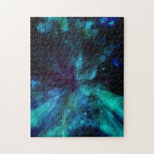 Turquoise N Blue Nebula en Stars Legpuzzel (Verticaal)