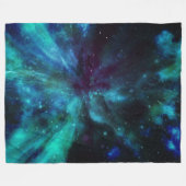 Turquoise N Paarse Nebula Fleece Deken (Voorkant (Horizontaal))