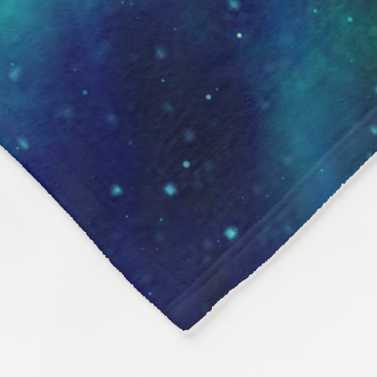 Turquoise N Paarse Nebula Fleece Deken (Hoek)