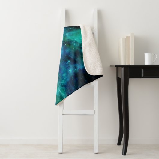 Turquoise N Paarse Nebula Sherpa Deken (In situ)