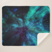 Turquoise N Paarse Nebula Sherpa Deken (Voorkant (horizontaal))