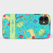 Turquoise naaikunst gepersonaliseerde iPhone 5 Hoe Case-Mate iPhone Case (Achterkant (horizontaal))