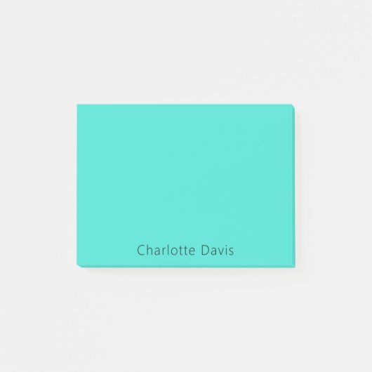 Turquoise naam post-it® notes (Voorkant)