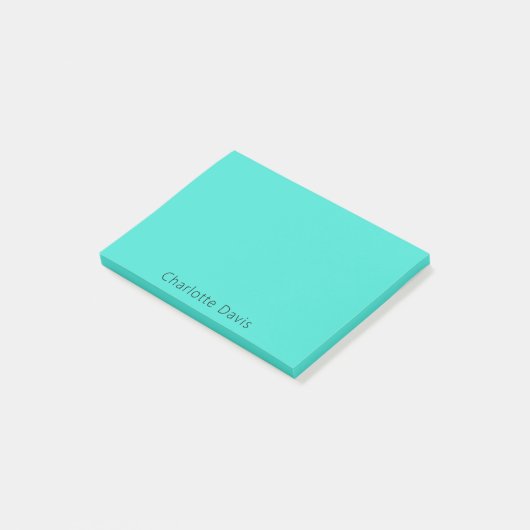 Turquoise naam post-it® notes (Schuin)