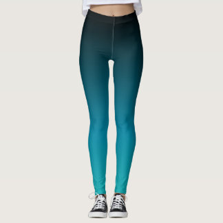 Turquoise naar Black Ombre Leggings