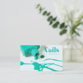 turquoise nagelsalon manicurist Poolse fles Visitekaartje (Staand voorkant)