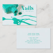 turquoise nagelsalon manicurist Poolse fles Visitekaartje (Voorkant / Achterkant)