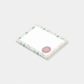 Turquoise Native Tipi Monogram Patroon Post-it® Notes (Schuin)