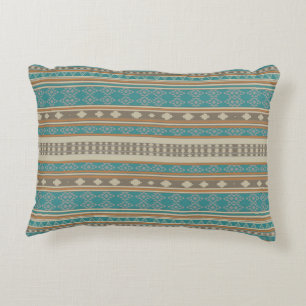 Turquoise Native Tribal Accent Kussen