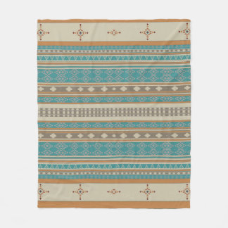 Turquoise Native Tribal Pattern Fleece Deken