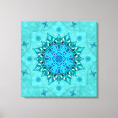 Turquoise Natuur Mandala Canvas Print (Voorkant)