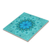 Turquoise Natuur Mandala Ceramic Tile Tegeltje (Zijkant)