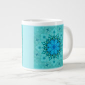 Turquoise Natuur Mandala Coffee Mok (Voorkant rechts)