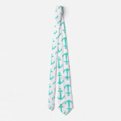 Turquoise Nautical Anchor Stropdas (Achterkant)
