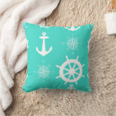 Turquoise Nautical Pattern Kussen (Deken)