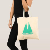 Turquoise Nautical Sailboat Tote Bag (Voorkant (product))