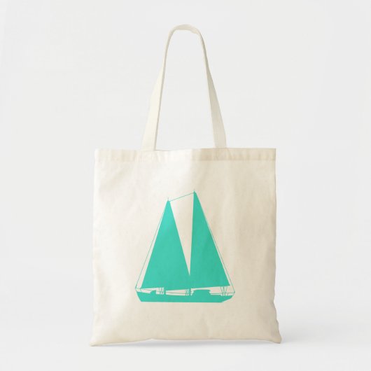 Turquoise Nautical Sailboat Tote Bag (Voorkant)