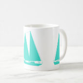 Turquoise Nautical Sailboot Koffiemok (Voorkant rechts)