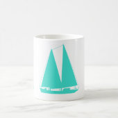 Turquoise Nautical Sailboot Koffiemok (Center)