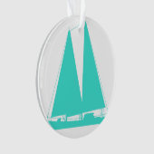Turquoise Nautical Sailboot Ornament (voorkant)