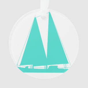 Turquoise Nautical Sailboot Ornament