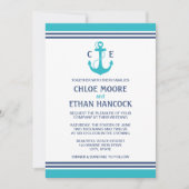 Turquoise Nautical Wedding Invitations Kaart (Voorkant)