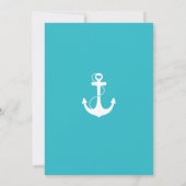 Turquoise Nautical Wedding Invitations Kaart (Achterkant)