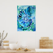 Turquoise Nautilus Poster (Keuken)