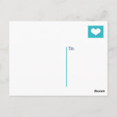 Turquoise Nautisch Hart Anker Dank u Briefkaart (Achterkant)