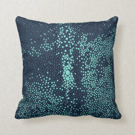Turquoise & Navy blue Shagreen Kussen