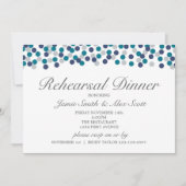 Turquoise Navy Gray Polka Dot Rehearsal Dinner Kaart (Voorkant)