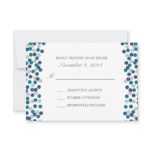 Turquoise Navy Gray Polka Dot Wedding Response